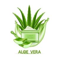 aloe Vera collagene e siero per pelle cura cosmetico vettore