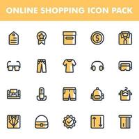 icon pack dello shopping online vettore