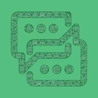 squadra comunicazione pixel Perfetto sagomato concetto pieno con modificabile lineare icone. messaggistica e conversazione. semplice magro linea simboli composizione su verde sfondo. vettore schema disegno