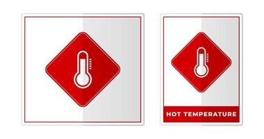 caldo temperatura avvertimento cartello etichetta simbolo icona vettore illustrazione