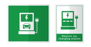 elettrico auto ricarica stazione cartello etichetta simbolo icona vettore illustrazione