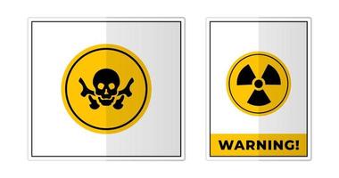 Pericolo avvertimento radiazione, tossico e bio rischio cartello etichetta simbolo icona vettore illustrazione