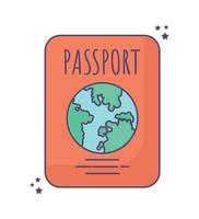 design del passaporto arancione vettore