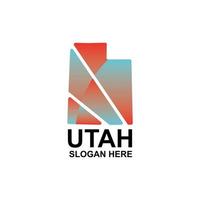 Utah carta geografica moderno geometrico design vettore