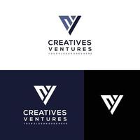 lettera CV logo astratto design vettore