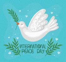 internazionale pace giorno cartello vettore