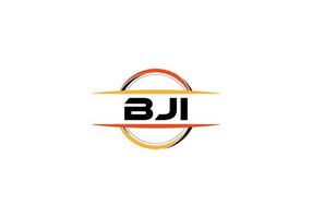 bji lettera reali ellisse forma logo. bji spazzola arte logo. bji logo per un' azienda, attività commerciale, e commerciale uso. vettore