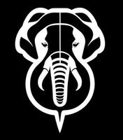minimo geometrico elefante logo icona vettore