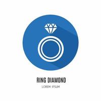 diamante icona logo nel piatto. logo per attività commerciale. azione vettore. vettore