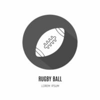 Rugby palla icona nel piatto . logo per attività commerciale. azione vettore. vettore