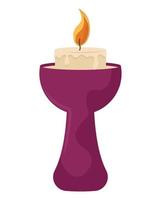 disegno di candela viola vettore