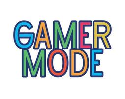 gamer modalità lettering vettore