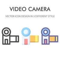 icon pack videocamera isolato su sfondo bianco. per il design del tuo sito web, logo, app, ui. illustrazione grafica vettoriale e tratto modificabile. eps 10.