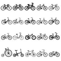 bicicletta icona vettore impostare. bicicletta illustrazione cartello collezione. sport simbolo o logo.