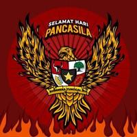 giorno di pancasila con il concetto di aquila vettore