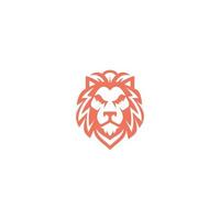 Leone testa logo design con sfondo vettore