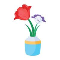 di moda tulipani vaso vettore
