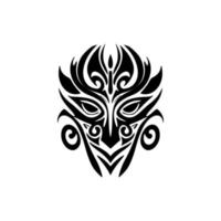 vettore schizzo nel nero e bianca di un' polinesiano maschera tatuaggio