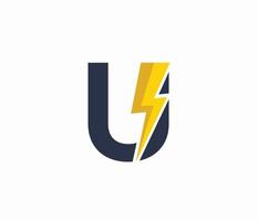 u energia logo o lettera u elettrico logo vettore