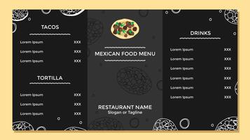 Vettore del modello del menu dell'alimento messicano