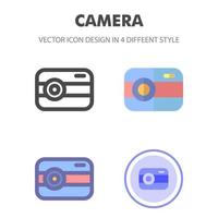 icon pack fotocamera in diversi stili vettore