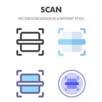 scansione icon pack in diversi stili vettore
