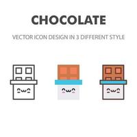 icona di cioccolato. Kawai e illustrazione di cibo carino. per il design del tuo sito web, logo, app, ui. illustrazione grafica vettoriale e tratto modificabile. eps 10.