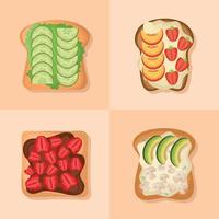 quattro nutrizione toast vettore