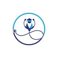 medico scuola vettore logo design. medico alunno icona vettore.