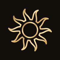 d'oro celeste sole icona logo. semplice moderno astratto design per modelli, stampe, ragnatela, sociale media messaggi vettore
