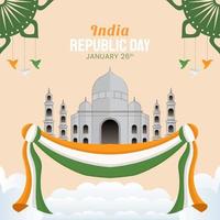 illustrazione disegnata a mano del giorno della repubblica indiana