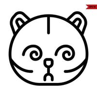 emoticon orso linea icona vettore