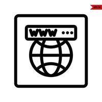 sito web nel telaio linea icona vettore