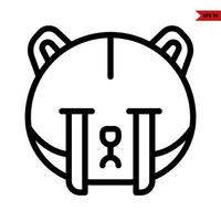 emoticon orso linea icona vettore
