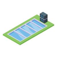nucleare energia stazione piscina icona isometrico vettore. energia pianta vettore