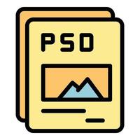 PSD documento icona vettore piatto
