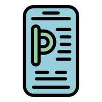 parcheggio App icona vettore piatto