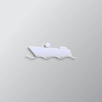 barca carta stile, icona. grigio colore vettore sfondo- carta stile vettore icona.