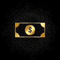 dollaro oro, icona. vettore illustrazione di d'oro particella su oro vettore sfondo