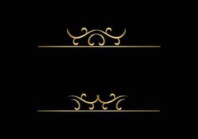 d'oro calligrafico design elementi. oro menù e invito confine, cornice, divisore, pagina arredamento. vettore