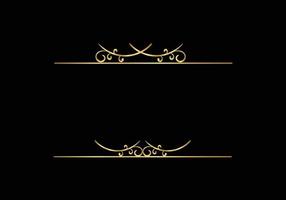 d'oro calligrafico design elementi. oro menù e invito confine, cornice, divisore, pagina arredamento. vettore