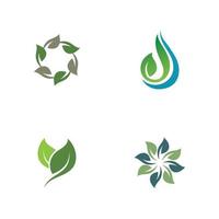foglia verde ecologia natura logo elemento immagine vettoriale