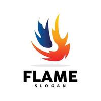 rosso fiamma logo, ardente calore fuoco vettore, fuoco logo modello icona design vettore