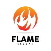 rosso fiamma logo, ardente calore fuoco vettore, fuoco logo modello icona design vettore