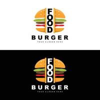 hamburger logo, veloce cibo disegno, pane e verdure vettore, veloce cibo ristorante marca icona illustrazione vettore