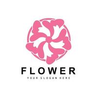 fiore logo, ornamentale pianta disegno, pianta vettore, Prodotto marca modello icona vettore