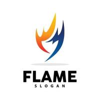 rosso fiamma logo, ardente calore fuoco vettore, fuoco logo modello icona design vettore