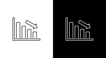 attività commerciale profitto giù statistico Infografica dati analisi schema icona design grafico bar vettore