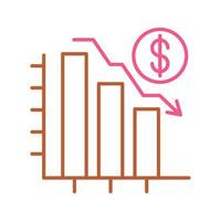 grafico giù vettore icona