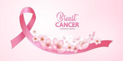 rosa nastro di Seno cancro consapevolezza vettore illustrazione.